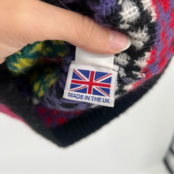 AGR Argyle Knit Colorful Sleeveless Mohair Mini Sweater Vest Dress Small NWT - Picture 8 of 9